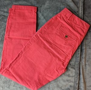 H&M Logg Women's Coral Flat Front Chinos Size 8